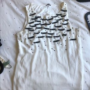 Ann Taylor sleeveless blouse with bows and sequins